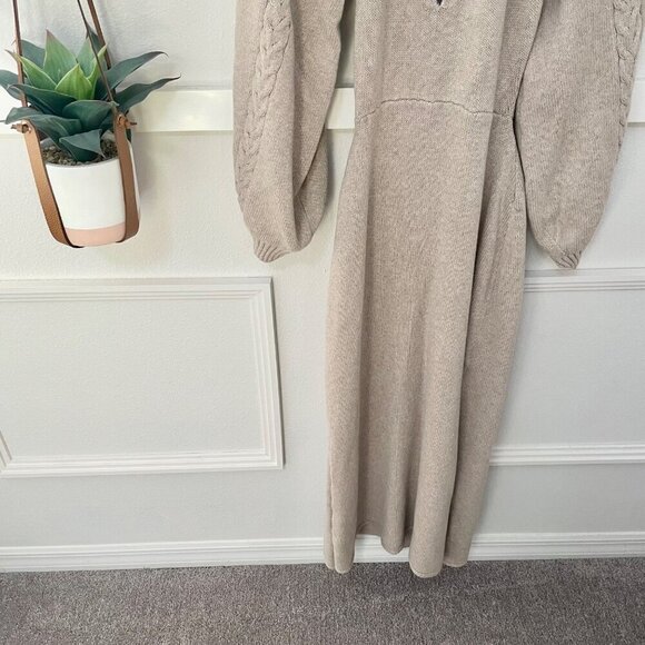 Joslin Studio Aurora Knit Long Sleeve Maxi Dress Flax Size M - Picture 3 of 9